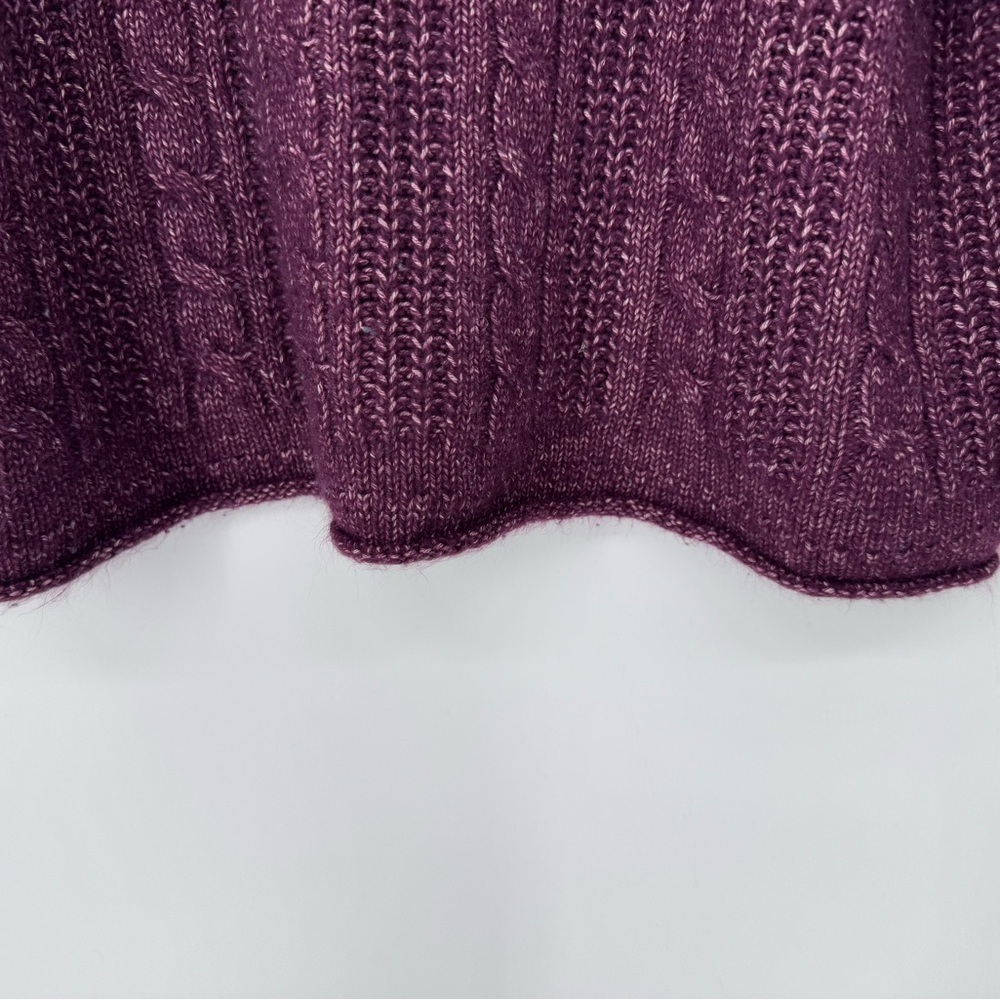 A.N.A. A New Approach Women's Plum Cable Knit Sweater Winter Mock Neck Size XL - Picture 5 of 9
